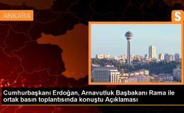 Cumhurbaşkanı Erdoğan: Arnavutluk, Filistin halkıyla dayanışma sergiledi